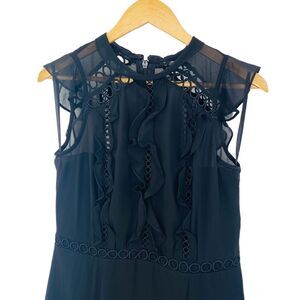 Lumier by Bariano black long ruffle dress size large